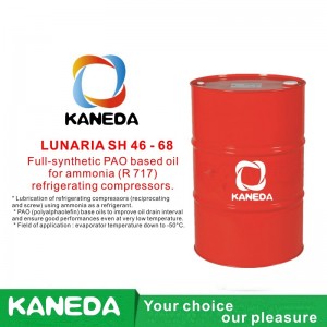 KANEDA LUNARIA SH 46 - 68 Full-synthetic PAO based oil for ammonia (R 717) refrigerating compressors.