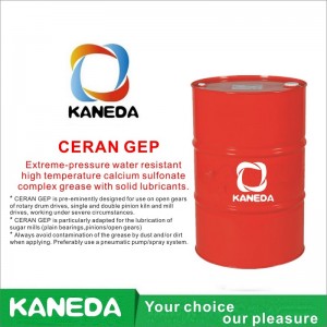 KANEDA CERAN GEP Extreme-pressure water resistant high temperature calcium sulfonate complex grease with solid lubricants.